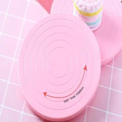 14 cm diameter sömlös DIY-tårtskiva, roterande plattform för dessertdekoration, säker att använda, lätt att städa