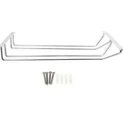 35 cm dubbelradig vinglashållare i rostfritt stål, hängande hylla för bar, kök