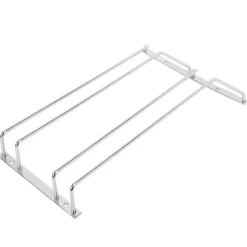 35 cm dubbelradig vinglashållare i rostfritt stål, hängande hylla för bar, kök