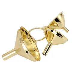 3 delar guldfärgad trattsats i rostfritt stål köksolja flytande metall för konservering köksredskap