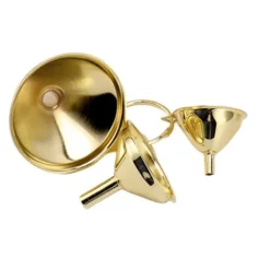 3 delar guldfärgad trattsats i rostfritt stål köksolja flytande metall för konservering köksredskap