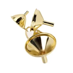 3 delar guldfärgad trattsats i rostfritt stål köksolja flytande metall för konservering köksredskap