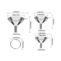 3 delar kökstrattar i rostfritt stål - Liten Medium Stor för eteriska oljor, kryddor, parfym, pulver, flaskor och flaska med anti-droppring