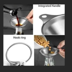 3 delar kökstrattar i rostfritt stål - Liten Medium Stor för eteriska oljor, kryddor, parfym, pulver, flaskor och flaska med anti-droppring