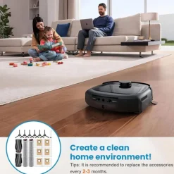 17 Delars Tillbehörssats Kompatibel med Eufy RoboVac E28 Omni/E25 Omni - Huvudborstar, Sidoborstar, Dammpåsar