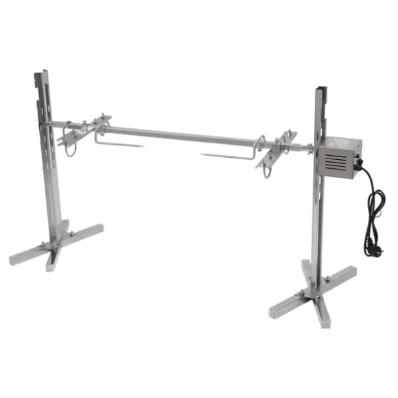 53" elektriskt rotisserikit för BBQ, universellt grillställ, 88 lb (40 kg), automatisk 25 W rotationsmotor, höjdjusterbar, blå