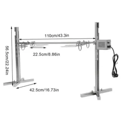 53" elektriskt rotisserikit för BBQ, universellt grillställ, 88 lb (40 kg), automatisk 25 W rotationsmotor, höjdjusterbar, blå