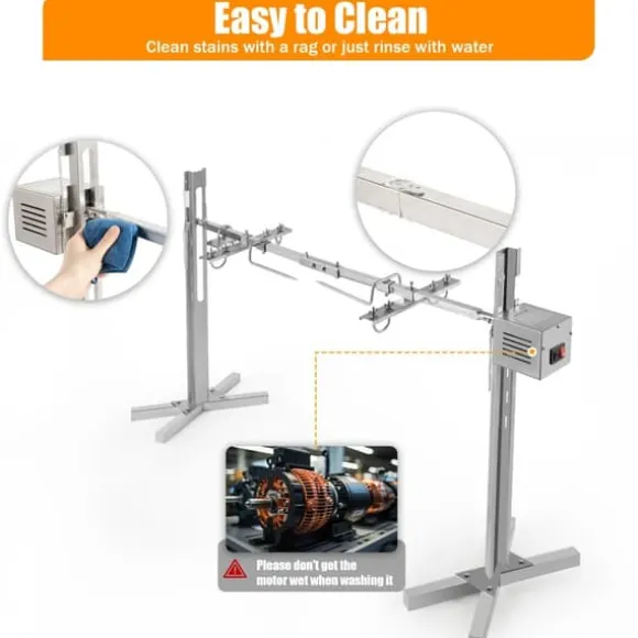 53" elektriskt rotisserikit för BBQ, universellt grillställ, 88 lb (40 kg), automatisk 25 W rotationsmotor, höjdjusterbar, blå