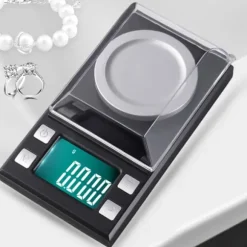 0,001 g hög precision bärbar mini LCD digital elektronisk våg för viktning av smycken, guldpiller 100 g/0,001 g