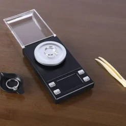 0,001 g hög precision bärbar mini LCD digital elektronisk våg för viktning av smycken, guldpiller 100 g/0,001 g