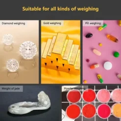 0,001 g hög precision bärbar mini LCD digital elektronisk våg för viktning av smycken, guldpiller 100 g/0,001 g