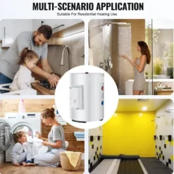 10 Gallon Elektrisk Varmvattenberedare, Instant Hot 1,6Kw, LED-display, Perfekt för Dusch