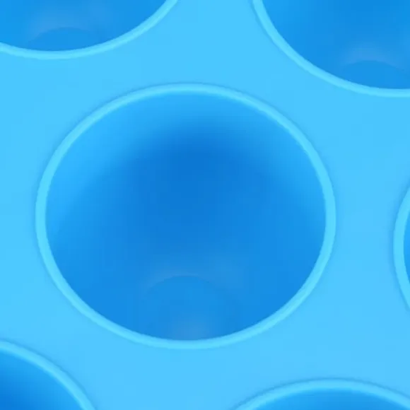 7 Hål Silikon Äggform Återanvändbar Förvaringsbehållare Barnmat Frysbrickor med Lock Blå