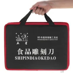 80 i 1 bärbar grönsaksmat Fruktgravör Kökssnideriverktygssats med påse