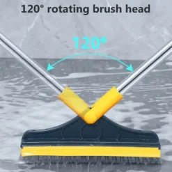 3 i 1 golvskurborste med långt handtag 120° roterande dusch golvskrubber Hushållsrengöringsborste för badrumskök