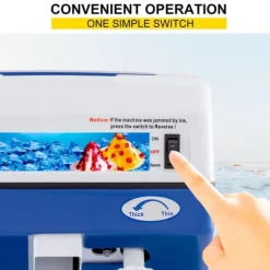 200 kg/h 300W kommersiell helautomatisk israkapparat med behållare, justerbar isfinhet, genomtänkta detaljer, lätt att använda