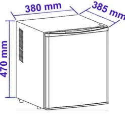 25 liters kylskåp Svart tyst termoelektronisk utan kompressor Frigobar Mini Kylskåp Frigo-Bar - 38x38,5x47 cm - Klass é