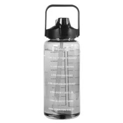 2 liters motivationsflaska med schema & tidsmarkör - Svart