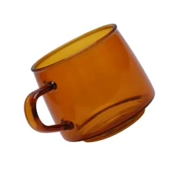 350 ml kaffekopp i glas Kristall kaffemugg med handtag hög temperaturbeständighet för hem och CafeAmber