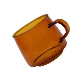 350 ml kaffekopp i glas Kristall kaffemugg med handtag hög temperaturbeständighet för hem och CafeAmber