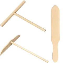 3 pannkaksredskap i trä