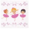 20 Pappersservetter ballerinor 33x33 cm. Size-Standard