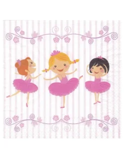 20 Pappersservetter ballerinor 33x33 cm. Size-Standard
