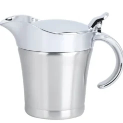 304 rostfritt stål dubbelskiktsisolering smaksatt såsgryta såsbåt serveringskanna köksredskap 450ml