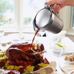 304 rostfritt stål dubbelskiktsisolering smaksatt såsgryta såsbåt serveringskanna köksredskap 450ml