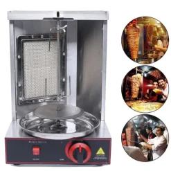 360° Rotationsgrillmaskin, Justerbar temperatur upp till 572°F, 2000W värmeeffekt, Konstruktion i rostfritt stål