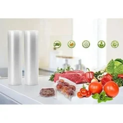 3 rullar präglad vakuumpåse 28*500 CM BPA gratis matförvaring för vakuumförseglare