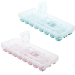 24 rutnät iskubbricka med lock täckta iskubbrickor Inget spill Ice Cube Box Silikon Ice Cube Maker bricka