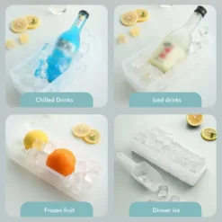 24 rutnät iskubbricka med lock täckta iskubbrickor Inget spill Ice Cube Box Silikon Ice Cube Maker bricka