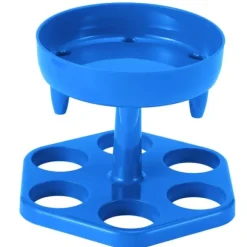 6 Shotglas Dispenser Hållare Roterande Spritdispenser Vinställ Hylla Festtillbehör Blå