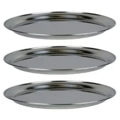 3 skaldjursfat i rostfritt stål Ø 36 cm