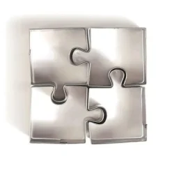 8 små kakformar i rostfritt stål - Pussel