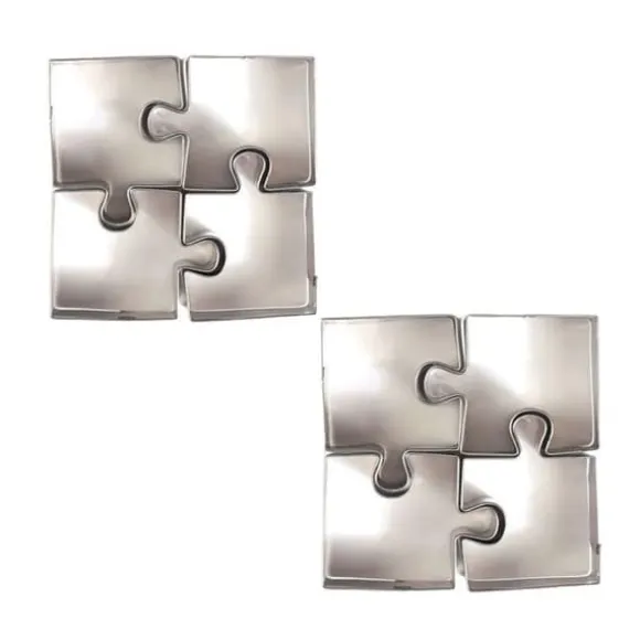 8 små kakformar i rostfritt stål - Pussel