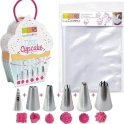 6 spritspåsar och 6 engångsspritspåsar för cupcakes