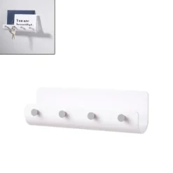 1 st ABS nyckelhängare vägghängande förvaringskrok ställ gör-det-själv-organisatör 4 krokar förvaringshylla hängande krokar