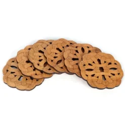 6 st bambuunderlägg tekoppunderlägg skållningsskydd värmeisoleringsdyna teceremonitillbehör (typ 2)