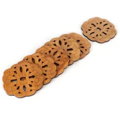 6 st bambuunderlägg tekoppunderlägg skållningsskydd värmeisoleringsdyna teceremonitillbehör (typ 2)