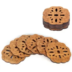 6 st bambuunderlägg tekoppunderlägg skållningsskydd värmeisoleringsdyna teceremonitillbehör (typ 2)