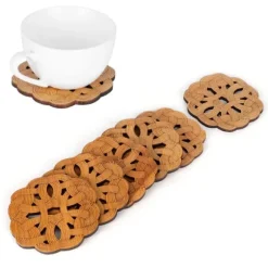 6 st bambuunderlägg tekoppunderlägg skållningsskydd värmeisoleringsdyna teceremonitillbehör (typ 2)