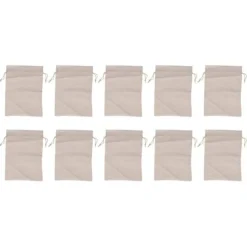 10 st bomullslinnepåse Liten förvaringsväska med dragsko 9 X 6,7 tum Återanvändbar förvaringspåse för brödblommor