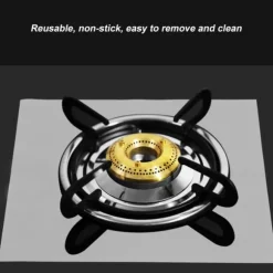 4 st. brännarskydd för gasspis, non-stick oljeskyddsmatta, köksredskap (silver)