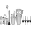 14 st. cocktailshaker i rostfritt stål, mixer, dryckesverktyg, presentbar (600,450 ml)