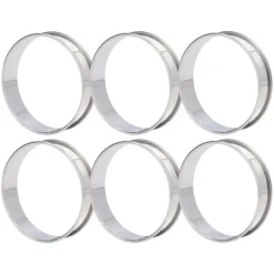 6 st Crumpet-ringar Dubbel volym Enkel urtagning DIY rostfritt stål Engelska muffinsringar för mattillverkningsverktyg 10 cm / 3,9 tum