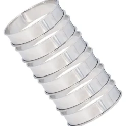 6 st Crumpet-ringar Dubbel volym Enkel urtagning DIY rostfritt stål Engelska muffinsringar för mattillverkningsverktyg 10 cm / 3,9 tum