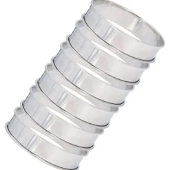 6 st Crumpet-ringar Dubbel volym Enkel urtagning DIY rostfritt stål Engelska muffinsringar för mattillverkningsverktyg 10 cm / 3,9 tum