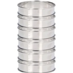 6 st Crumpet-ringar Dubbel volym Enkel urtagning DIY rostfritt stål Engelska muffinsringar för mattillverkningsverktyg 10 cm / 3,9 tum